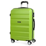 ITACA - Rigid Suitcase Medium Size - ABS Medium Suitcase 65cm Hard Shell Suitcase - Lightweight 20kg Suitcase with Combination Lock - Lightweight and Resistant Travel Medium Size Suitcase, Pistachio