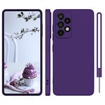 ORDA for Samsung Galaxy A52 Silicone Case Hany Case for Samsung A52s 5G Case Thin with Microfibre Camera Protection and Screen Protector Scratch-Resistant Case for Samsung Galaxy A52 5G/4G Dark Purple