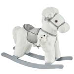 Kids Plush Ride-On Rocking Horse Toy Rocker with Realistic Sounds 18-36+ Months