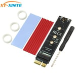 Rouge PCI-E PCI Express 3.0 X1 à M.2 M Interface clé NVMe SSD PCIE M.2 Riser carte adaptateur dissipateur thermique SSD 2230 2242 2260 2280 pleine vitesse