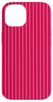 Coque pour iPhone 14 Rose vif rayé girly esthétique Preppy Stripe