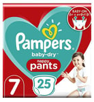 Pampers Baby-Dry Nappy Pants Size 7, 25 Nappies, 17kg+, Essential Pack