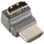 High Speed HDMI med Ethernet Adapter Vinklat 270° HDMI Kontakt - HDMI Hona Grå