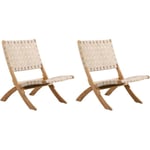 Lot de 2 fauteuils de jardin VERONE en bois d’acacia FSC et corde naturelle