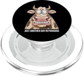 Just Another Day In Paradise Cow Humour Sarcasme Femmes Hommes PopSockets PopGrip pour MagSafe