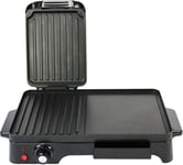 Schallen 2in1 Grill Griddle & Hot Plate Cooking Grilling Machine Non Stick Black