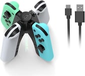 Charging Grip Handle For Nintendo Switch/Oled For Joy Con, Joystick Charging Comfort V-Shaped Game For Joycon Grip Controller With Battery Indicators, For Joy-Con Charger Grip Usb C Cable