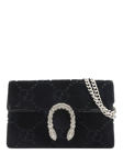 Pre-loved GUCCI Dionysus Velvet and Leather Mini Cross Body Bag, Black