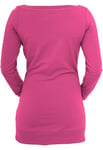 Urban Classics Women's Ladies Long Crewneck Jumper, Pink (Fuchsia 00106), X-Small