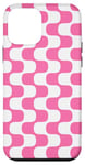 Coque pour iPhone 12 mini Simple Groovy style rétro rayures ondulées roses