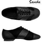 SANSHA V35L SAN LUIS Chaussure de danse Jazz pour ADULTES en Cuir/Maille - Femme - Noir - 34 EU (Taille Fabricant: 4)