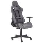 Siège de Gamer Gris Foncé en Tissu Nylon et Métal Ergonomique à Rotation 360 °e