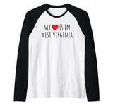 MY HEART IS IN WEST VIRGINIA Raglan Baseball Tee