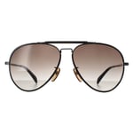 David Beckham Aviator Mens Dark Ruthenium Brown Gradient DB7003/S - Grey Metal - One Size