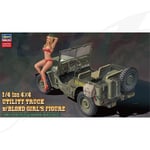 FR- Hasegawa AMERICAN UTILITY TRUCK 1/4 T. 4x4  C/FIGURINO KIT 1:24 - HA52249