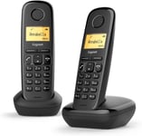 téléphone fixe duo sans fil DECT/GAP sans répondeur noir