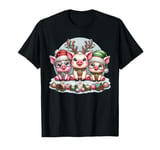 Cute Santa Reindeer Elf Pig Christmas Womens Mens Kids T-Shirt