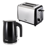 Swan TownHouse Kettle & 2 Slice Toaster Kitchen Set (Black) 🚚💨