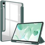 FINTIE Coque pour Samsung Galaxy Tab S9 FE 10.9 Pouces/Galaxy Tab S9 11 Pouces 2023 - Housse Arrière Transparente Claire Etui Antichoc Veille/Réveil Automatique, Vert Minuit