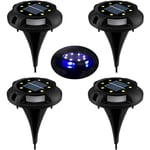 Clairage de pelouse solaire à LED,8 led 4 Pack Spot Lampe Solaire Jardin Etanche IP65 Pelouse Lumière Decorative Pour Chemin Jardin Terrace Cour