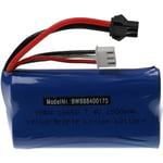 Vhbw - Batterie pour modéle rc par ex. voiture de course avion (1500mAh, 7,4V, Li-ion, 72 x 37 x 19 mm)