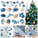 24pcs Turtle Seahorse Ocean Animal Hanging Ornament Sea Life Decor  Sand Beach