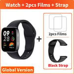 Xiaomi-Montres Intelligentes Redmi Watch 3 Gps,1.75 En Effet,Écran Amoled,60hz,Oxygène Sanguin,Fréquence Cardiaque,Sos,Appel Bluetooth,Montre Intelligente, - Type Black N Black Strap #B