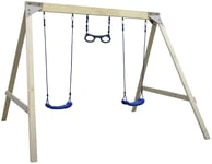 Sportspower Wooden Double Swing and Monkey Bar Set