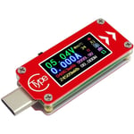 Typ-C Färg LCD USB Voltmeter Ammeter Spänningsmätare Ström Multimeter Batteri PD Laddning USB Char