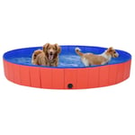 vidaXL Hopfällbar hundpool röd 200x30 cm PVC Röd