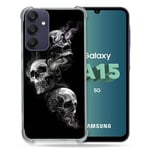 Cokitec Coque Renforcée pour Samsung Galaxy A15 4G / 5G Tete de Mort Triple