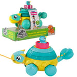 Tomy E73410 Toomies Jouet Jurassic World Ankylosaure empile & tire, Jouet Dinosaure pour tout-petits, jeu d'éveil bébé, Convient aux garçons et filles de 12 mois, 18 mois, 2 et 3 ans Multicolore