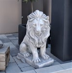 Lion King Sur Plaque de Fond Sculpture en Pierre H.62 CM 63 KG Béton