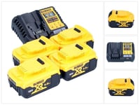 DeWalt DCB 1104 P4 lataussarja 12 V / 18 V 4x akut 5,0 Ah + DCB 1104 laturi