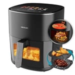 Cecotec Air Fryer Cecofry&Grill Duoheat 6500. Friteuse à Air sans Huile 6,5L, Grill, Plancha, Résistance Double, 2200W, Cuisson Uniforme, Idéale pour Viandes et Pizzas