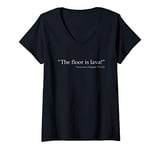 Womens The Floor Is Lava | Roman History Lover Teacher Student Gift V-Neck T-Shirt