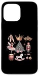 Coque pour iPhone 13 Pro Max Rose Noël Fille Femme