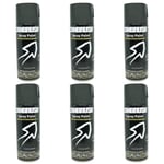 6x Canbrush C30 Gloss Black Spray Paint All Purpose DIY Metal Wood Plastic 400ml