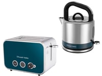 Russell Hobbs Distinctions Ocean Blue Kettle & 2 Slice Toaster Matching Set