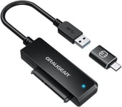 Convertisseur Haut Débit USB-C & USB-A pour Disque Dur & SSD SATA 2,5"", Technologie USAP. 6 Gbit/s, USB-C Adaptateur 10Gbps