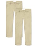 The Children's Place Girls' Skinny Chino Pants, Sandy 2-Pack, 14 Plus (Pack of 2)