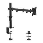 GRIFEMA GB2001-1, Support Ecran PC Moniteur de 13-32 Pouces, Bras Ecran PC VESA 75x75-100x100 MM, Rotation à 360°, Inclinaison d'angle de ± 90°, Réglable en Hauteur, Charge Maximale de 10 KG, Noir