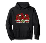 Cute Valentines Day Gnome Decor For Women With Red Roses Pullover Hoodie