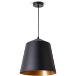 Paco Home - Suspension Salon Lampe Suspendue Table Cuisine Abat-Jour Design Industriel Lampe à suspension - Noir, Or (Ø32.5 cm)