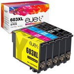 ejet Compatible Ink Cartridge Replacement for Epson 603XL for Expression Home XP-2100 XP-4100 XP-4105 XP-2105 XP-3100 XP-3105 WF-2850 WF-2810 WF-2830 WF-2835 (Black Cyan Magenta Yellow, 5-Pack)