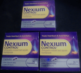 Nexium Control 3 x 14 Capsules 20mg. Treats Heartburn & Acid Reflux. 08/2025exp.