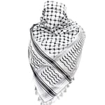 Palestinasjal, Keffiyeh, Arafat Hatta, bred med tofsar, Shemagh Keffiyeh Arabisk hundtand 100 % bomull Unisex Scarves Yl