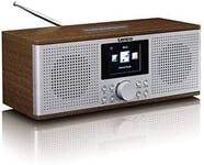 radio Internet Dab+ FM Bluetooth avec écran et fonction réveil marron gris