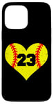 iPhone 13 Pro Max Softball Number 23 Jersey Funny Softball Heart Game Day Case