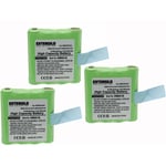 3x Batteries compatible avec Motorola Talkabout T40, T80 Extreme, tlkr 3, tlkr 5 radio talkie-walkie (800mAh, 4,8V, NiMH) - Extensilo